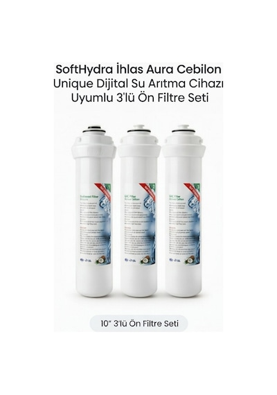 İhlas Aura Cebilon Unique Dijital Uyumlu 3'lü Inline Ön Filtre Seti - 10" Filtre Seti