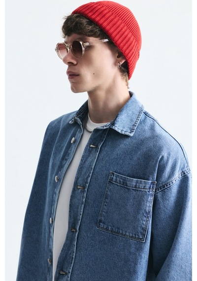 Vamos Oversize Denim Gömlek K.mavı