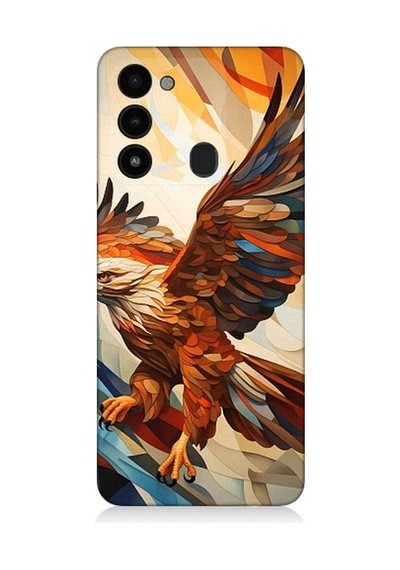 Tecno Spark 8c Uyumlu Uçan Savaşçı Kartal Desenli Silikon Kılıf