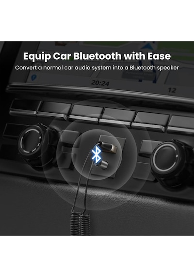 Ugreen 70601 3.5mm Aux Bluetooth 5.0 Alıcı Adaptör Araç Kiti