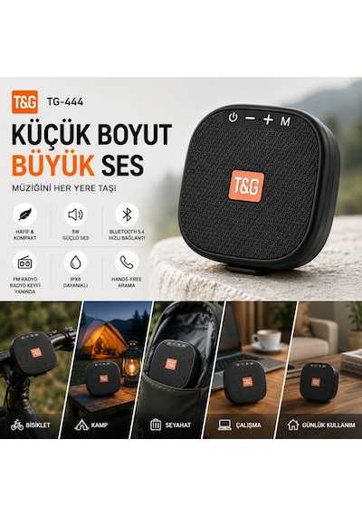 Triline Tg-444 Kablosuz Bluetooth Hoparlör Bisiklet Uyumlu Taşınabilir Outdoor Speaker Fm Radyo Usb/tf Kart Destekli