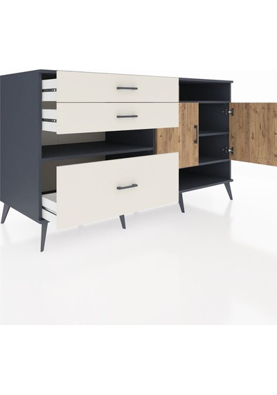 Kronos Konsol 4 Raflı 3 Çekmeceli 2 Kapaklı 176x59x99 Antrasit-ça Antrasit-çam/aytaşı Kronos Konsol 4 Raflı 3 Çekmeceli 2 Kapaklı 176x59x99 Antrasit-ça Antrasit-çam/aytaşı