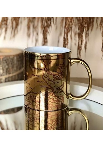 Travel Journal Tasarımlı Gold Kupa Acı Kahve
