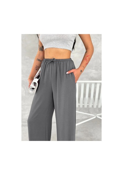 2As Kadın Ayrobin Oversize Kadın Pantolon - Füme