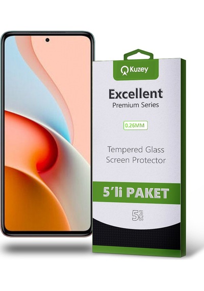 Xiaomi Redmi Note 9 Pro 5G ile Uyumlu Kırılmaz Temperli Ekran Koruyucu Cam Ekonomik 5'li Paket