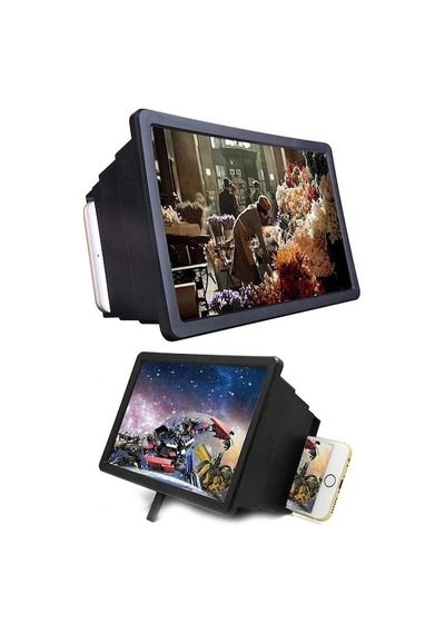 Cep Telefonu 3d Ekran Büyüteci Tv Görünümlü F2 Görsel Araç Telefon Tutucu Medya İzleme