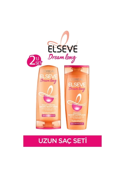Elseve Dream Long Onarıcı Bakım Şampuanı 390 Ml & Kolay Tarama Saç Bakım Kremi 390ml pktdrmlngbkmst-9641