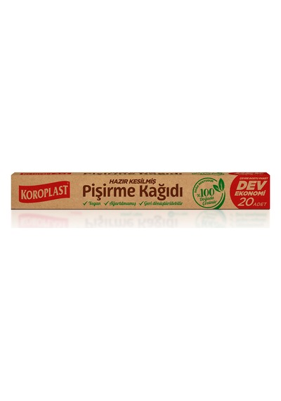 Koroplast Pişirme Kağıdı Doğal Hazır Kesilmiş 20'li Çok Renkli