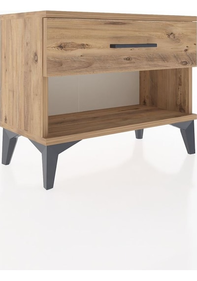 Arges Komodin Tek Çekmeceli 60x30x48 Çam-çam Atlas Çam