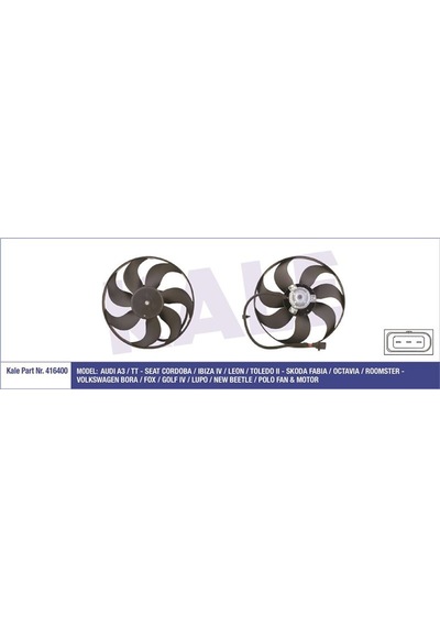 Kale Fan Motoru 100 60w 345mm Vw Golf Polo Klr-416400