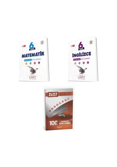 2027 Limit 6. Sınıf Etkinlikli Matematik + İngilizce Soru + Anla Kazan Paragraf Deneme 3'lü Set