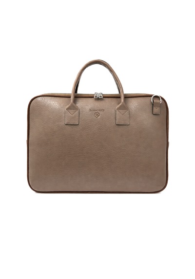 Sanmorris Unisex 15.6 Inç Uyumlu Suni Deri Darbe Korumalı Laptop Ve Evrak Çantası 1446 Vizon