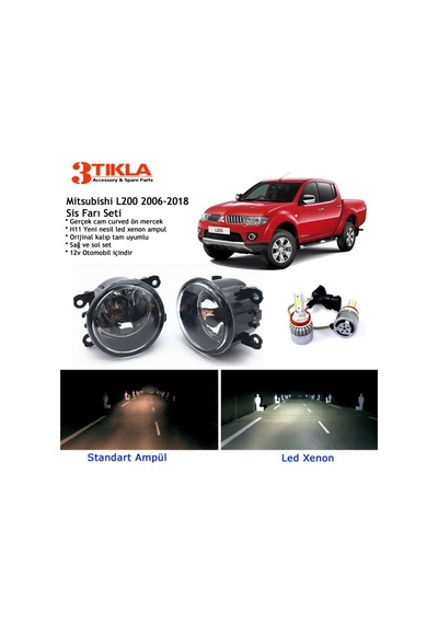 Mitsubishi L200 2010-2018 Beyaz Led Xenon Sis Farı Seti