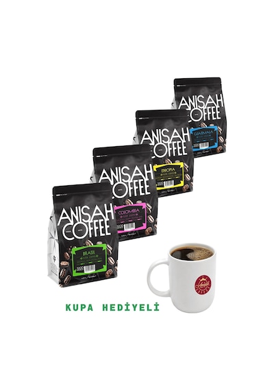 Anisah Dünya Filtre Kahve Çekirdek 4 x 250 G + Kupa 300 ML