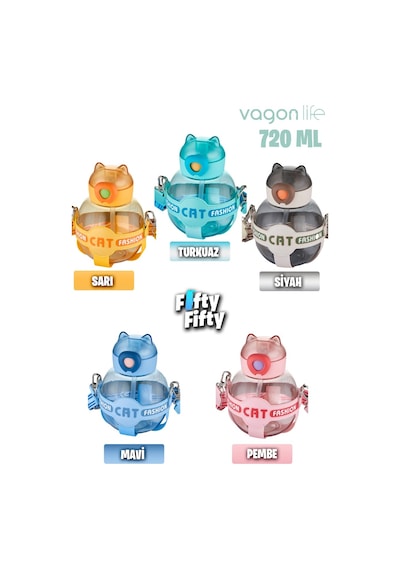Vagonlife 720 Ml Kılıflı Ve Pipetli Su Matarası Su Yeşil Su Yeşili