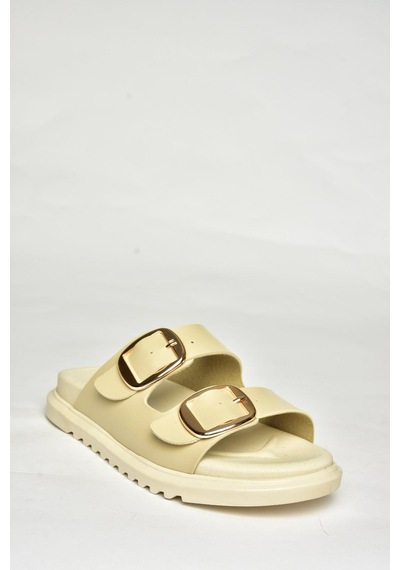 Fox Shoes U725042109 Bej Kadın Terlik Bej-suni Deri