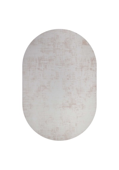 Sofistike Desen Raymond Akrilik Makine Oval Halı Ra08 Krem Kemik