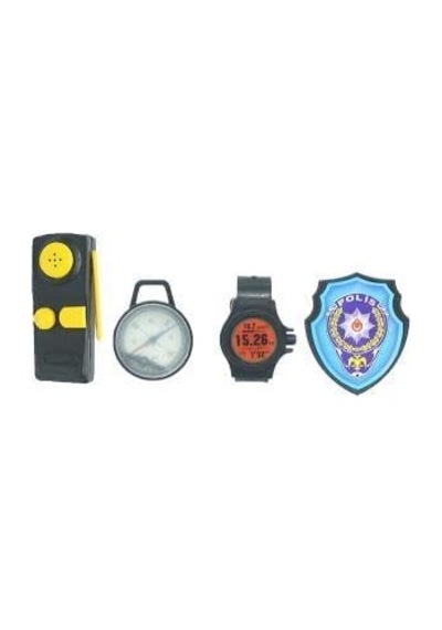 Bıçak, Kelepçe, Dürbün, Silah, Telsiz, Rozet Ve Kaskla Polis Seti Özdemir Oyuncaktan Kaliteli Set