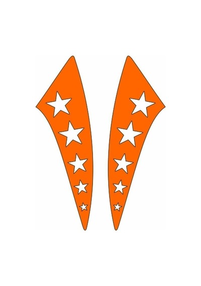 Cg F.turuncu Yıldızlı Çamurluk Yan Sticker
