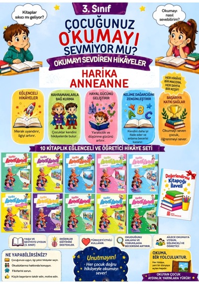 3.sınıflar İçin Okumayı Sevdiren 10'lu Hikaye Seti Maskot Çocuk