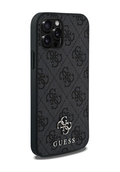 Apple Uyumlu iPhone 12 Pro Uyumlu Kılıf Guess Lisanslı Magsafe Şarj Özellikli Small 4g Classic Kapak Siyah -