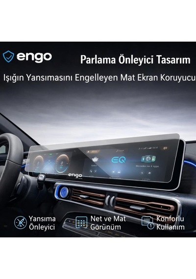 Engo Mercedes Eqv 12.3 İnç Mat Ekran Koruyucu Multimedya Gösterge Sadece Ekran Koruyucu