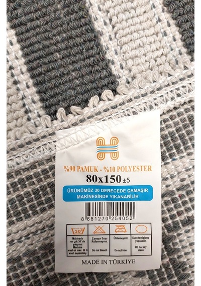 Pamuklu Bukle Lüks Kilim 80x150 -luma Kreme Gri Gri