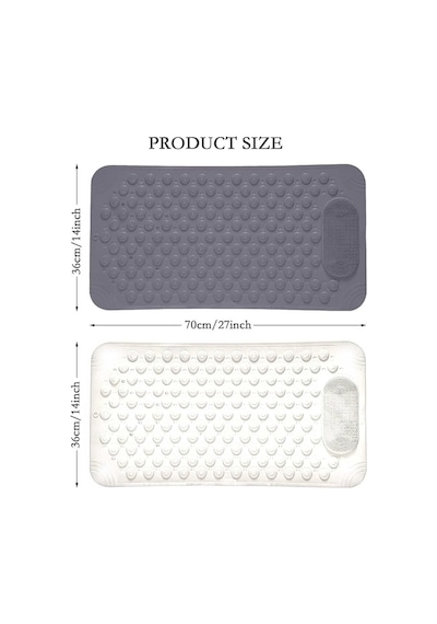 Sea Home Antrasit Renk Silikon Kaymaz Tabanlı Banyo Paspası Duş Kaydırmazı Vantuzlu 36 X 69,5 Cm Çok Renkli