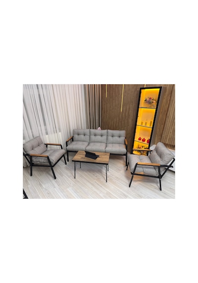 Houseart Balkon, Bahçe,teras,cafe - Salon - Metal Kanepe Koltuk Takımı - 3 1 1 Sehpa Gri Houseart Balkon, Bahçe,teras,cafe - Salon - Metal Kanepe Koltuk Takımı - 3 1 1 Sehpa Gri