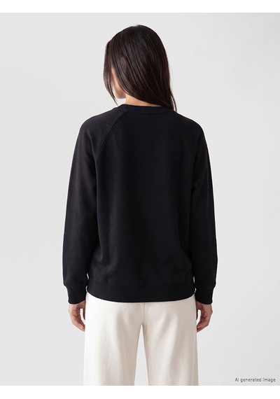LC Waikiki Lc Waıkıkı Siyah Soft Touch Oversize Kadın Sweatshirt Tunik