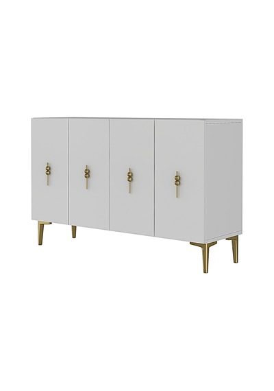 Ka1217bg Salkım Konsol Ve Tv Sehpası Beyaz-gold 120cm