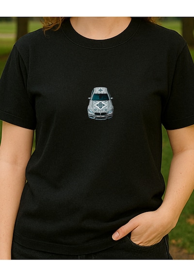 Etnik F10x Baskılı T-shirt Siyah