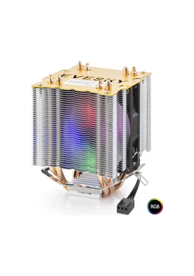 Cpu I Şlemci Kule Tipi Soğutucu 500 Serisi Çift Fanlı 4 Bakır Borulu Rgb - Siyah Nd2604