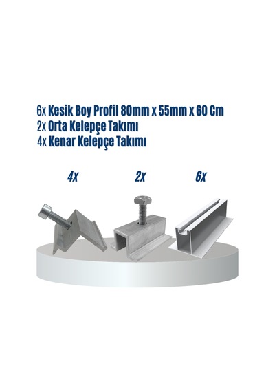 2 Panelli Trapez - Sandviç - Ahşap Çatı Üzeri Solar Montaj Seti