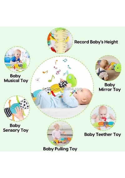 Bebekler İçin Sesli Ve Çıngıraklı Peluş Oyuncak Montessori Duyusal Oyuncaklar Mor - Siyah