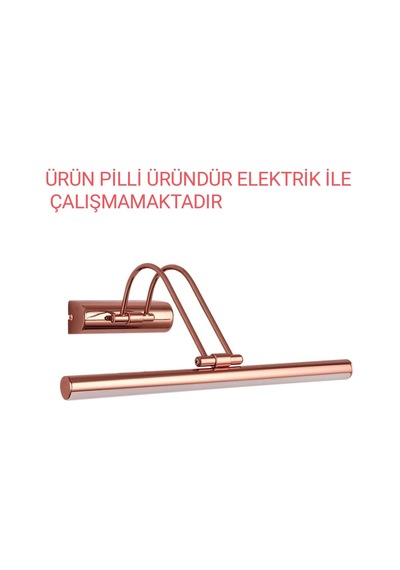 Bakır 35cm Pilli Tablo Aydınlatma Aplik Bakır
