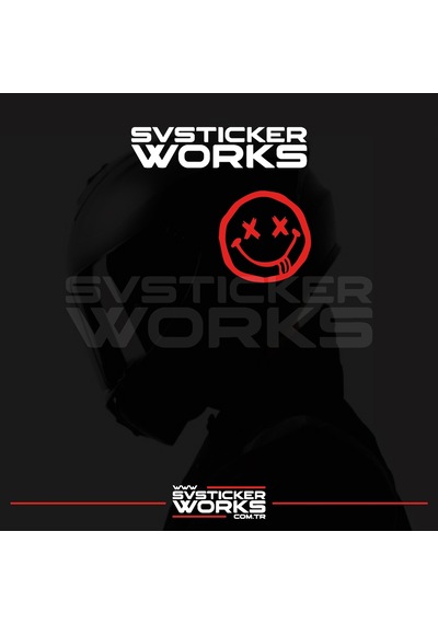 Smile Yazılı Kask Sticker Tüm Kasklar Uyumlu Tek Yön 1 Adet Kırmızı