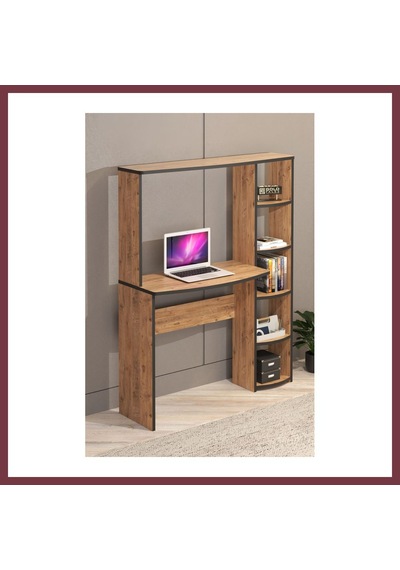 Storeşahin Kitaplıklı Çalışma Masası Kahverengi Shn0720