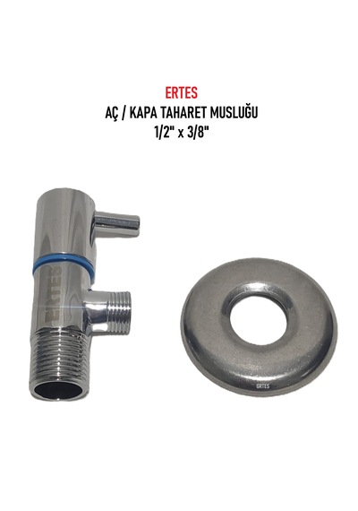 Ertes 1/2 x 3/8" Aç Kapa Taharet Musluğu 2'li Krom