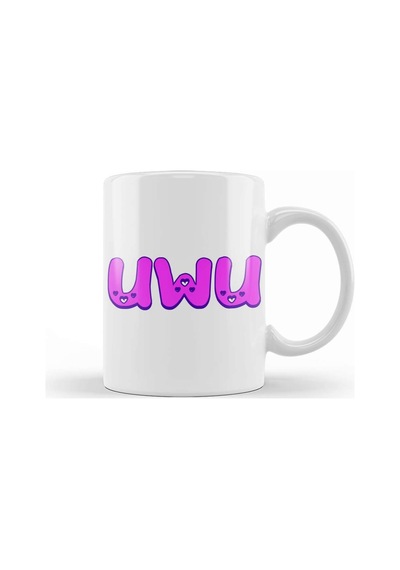 Cute Uwu Emoji Social Media Meme Stans Idol Kpop 01 Kupa Bardak Porselen Karışık