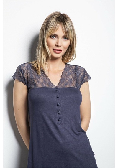 Monamise 18231 Kadın Kısa Kollu Pijama Takımı-lacivert Lacivert