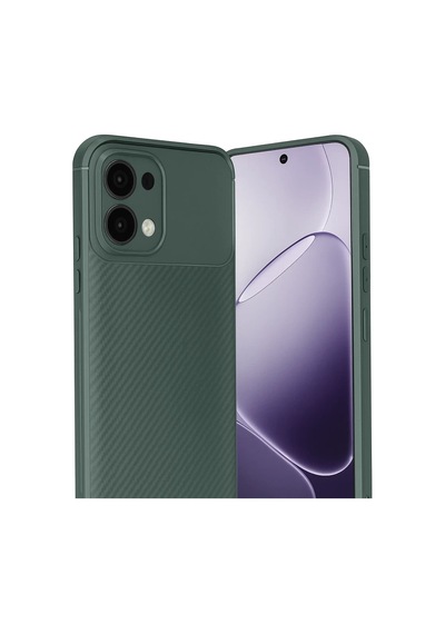 Oppo A6 Pro 4g Uyumlu Auto Focus Karbon Kapak - Koyu Yeşil
