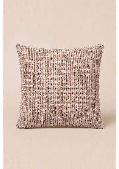 Fuly Consept Coastweave Sunset Dekoratif Kırlent Kılıfı Turuncu Krem Dokuma Görünümlü Akdeniz Stil Kırlent