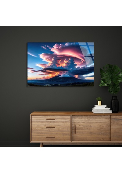 Dramatik Bulutlar - Cam Tablo - Deg1352 70 X 50 Cm
