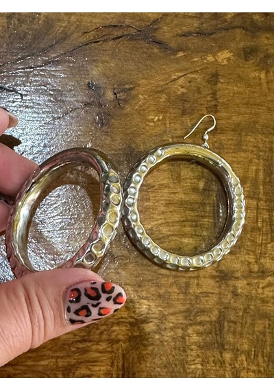 Otantik Halka Kadın Küpe Çap 5 Cm Renkli