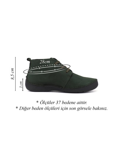 Gönderir Gönderi R Kadın Koyu Haki Nubuk Bağcıklı Hakiki Deri Comfort Bot Dkzb02842661