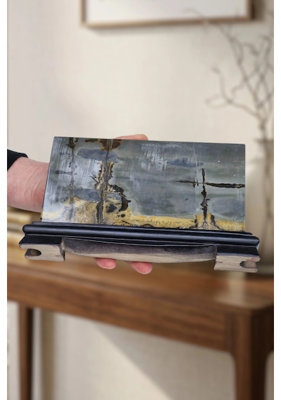 Süper Desenli Manzara Taşı Picture Jasper Dekoratif Parça 9dj