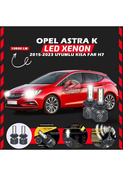 Opel Astra K 2015-2023 Kısa Far Uyumlu Şimşek Etkilii Led Xenon Premium Series H7