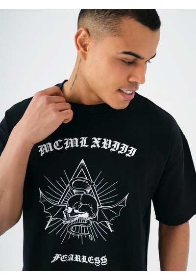 Oversize Erkek Tshirt K.kol Siyah