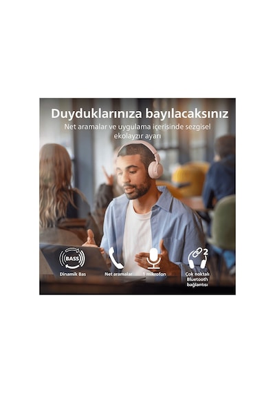 Philips TAH4000PK Bluetooth 6.0 Kablosuz Kulak Üstü Kulaklık